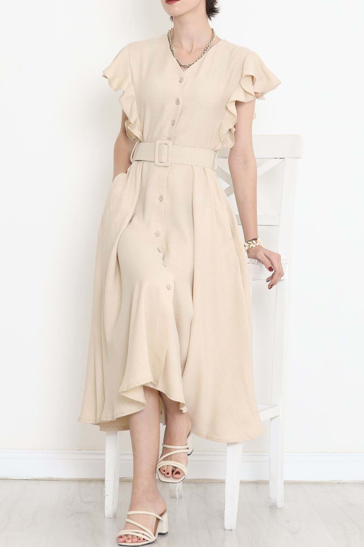 Picture of Arm frilly arched dress beige - 5154.1322.