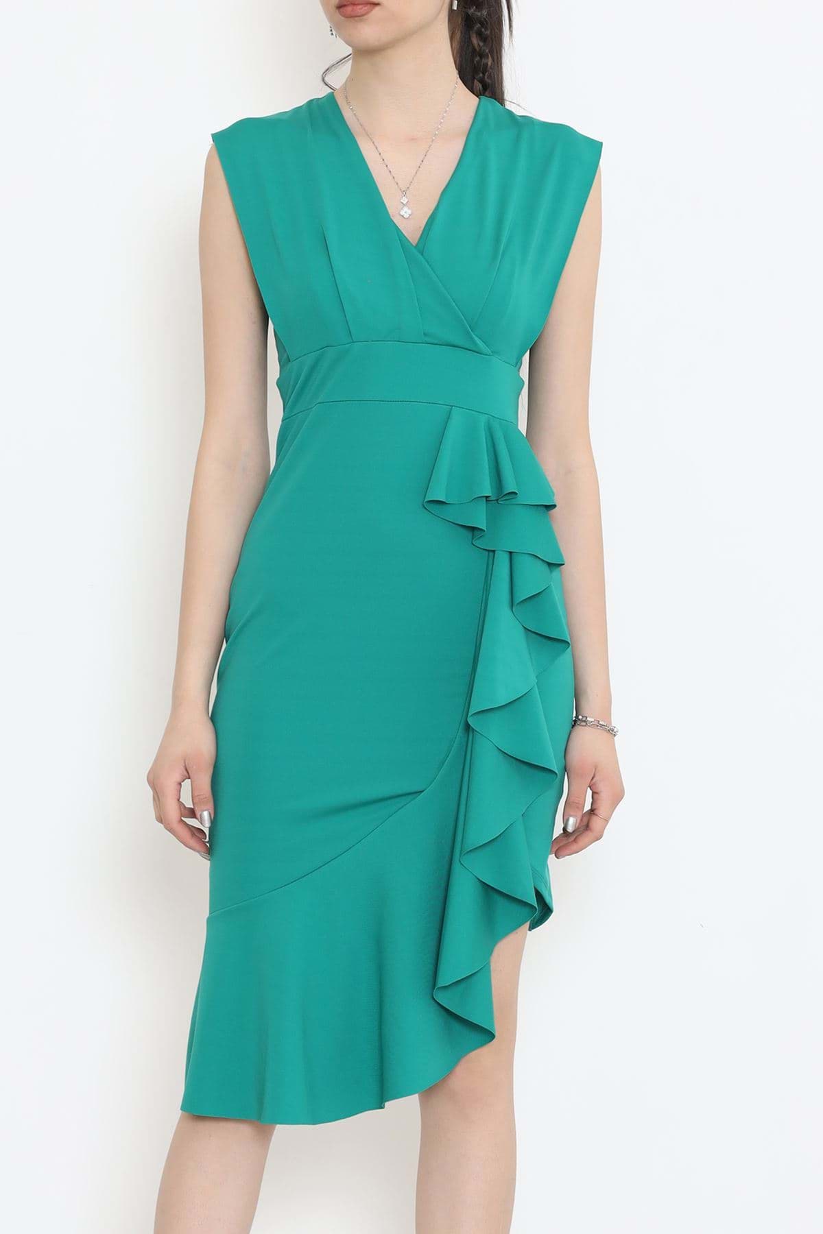 Picture of V -neck dress green - 12239.631.