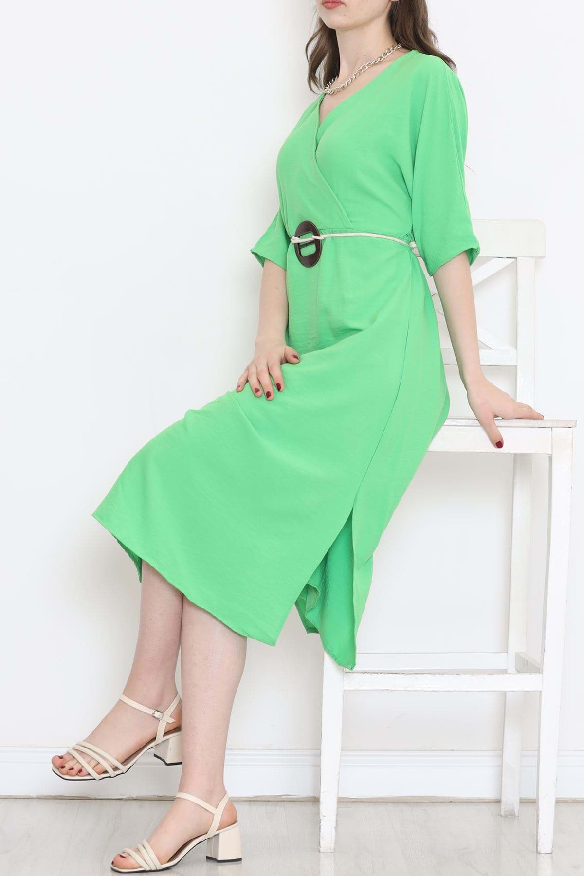 Halatlı Ayrobin Elbise Yeşil - 152442.701. resmi