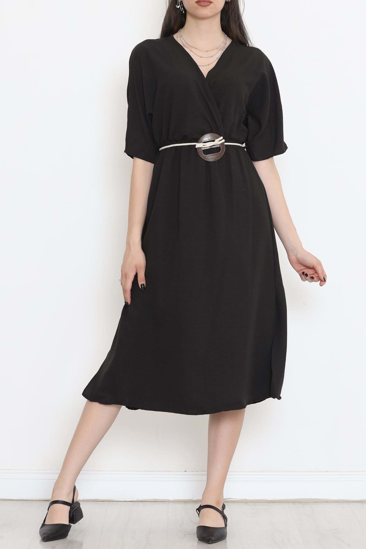 Halatlı Ayrobin Elbise Siyah - 152442.701. resmi