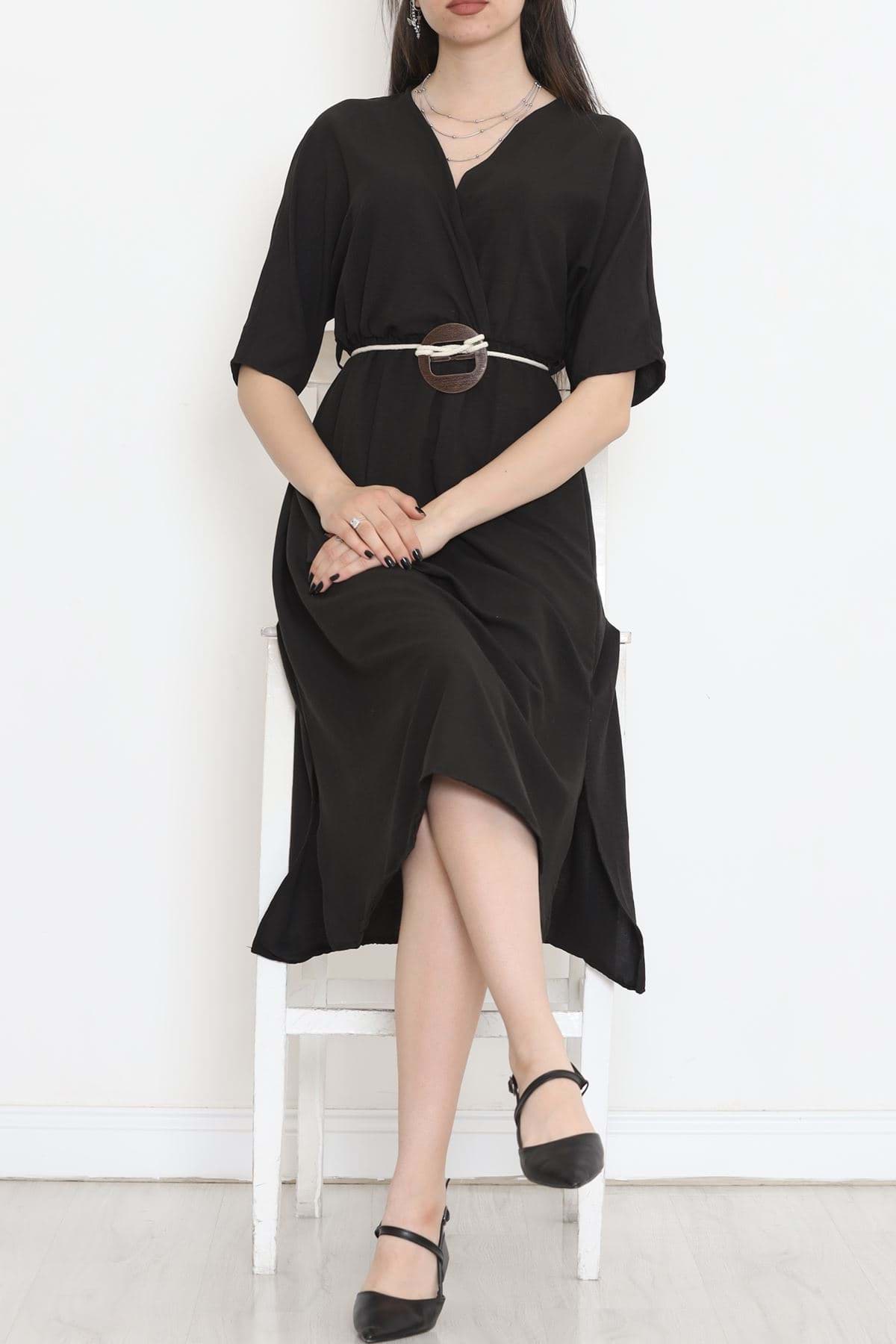 Halatlı Ayrobin Elbise Siyah - 152442.701. resmi