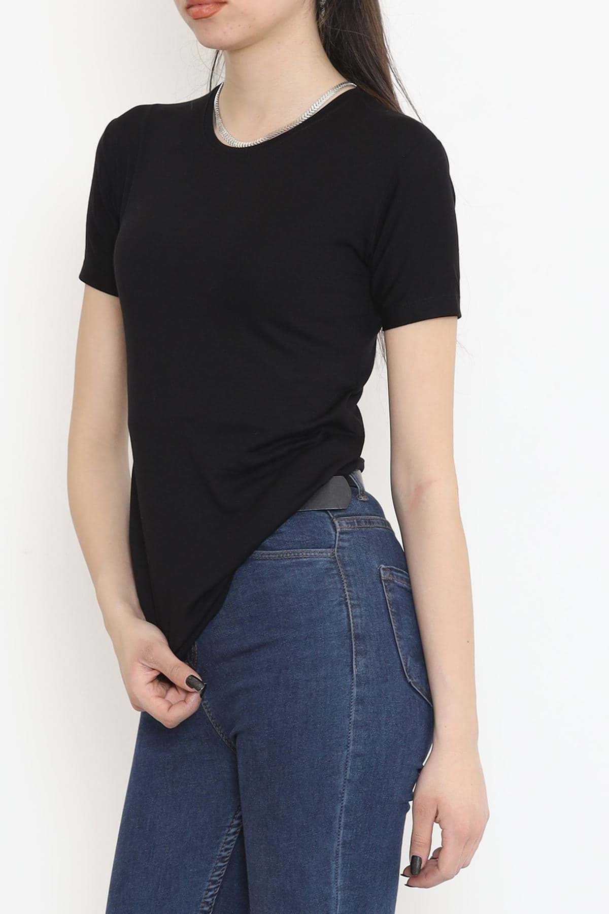 Bisiklet Yaka Kısa Kol Body Siyah - 20248.1778. resmi