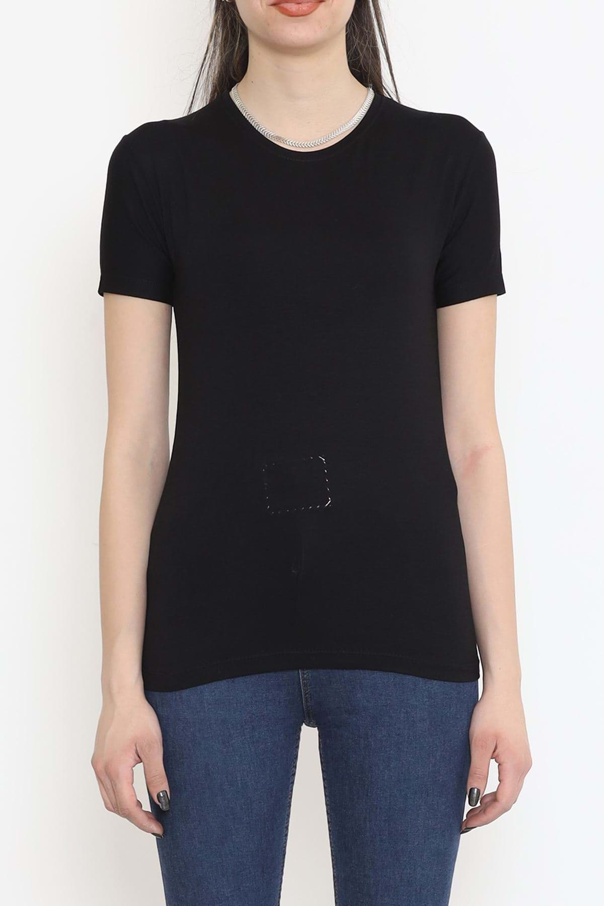 Bisiklet Yaka Kısa Kol Body Siyah - 20248.1778. resmi