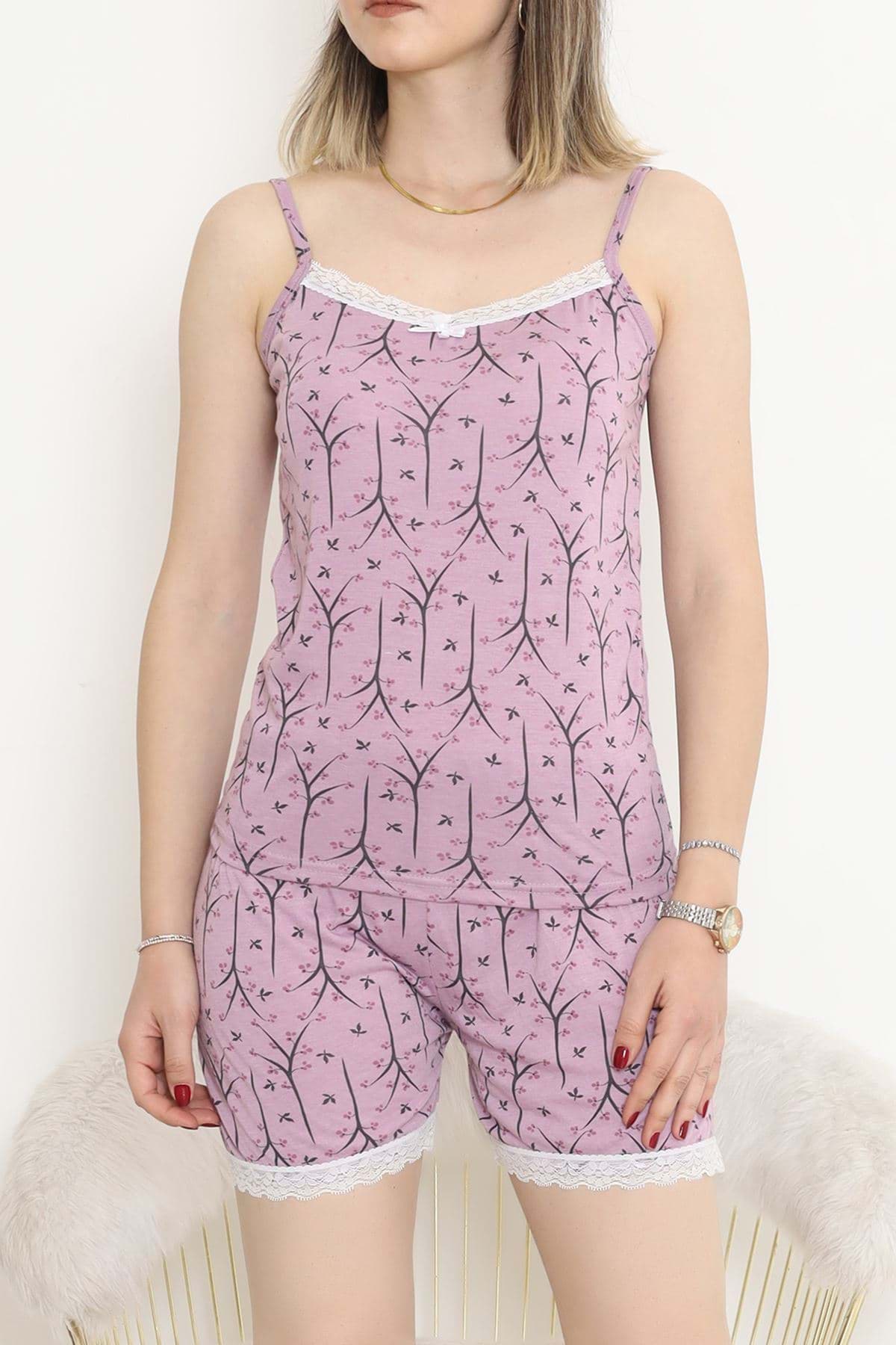 İp Askılı Şortlu Takım Mor - 18322.1048. resmi