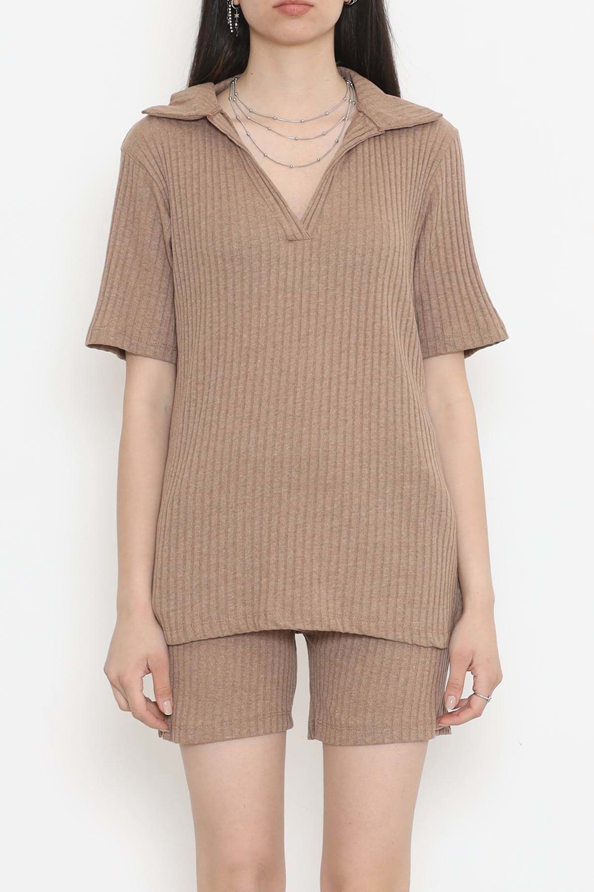 Polo Yaka Şortlu Takım Sütlükahve - 11259.1567. resmi